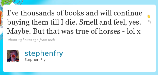 Stephen Fry on books